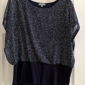Blue polka dot top